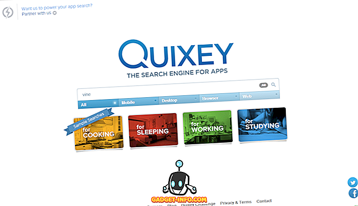 Quixey เครื่องมือค้นหาสำหรับแอปข้ามแพลตฟอร์มที่แตกต่างกัน