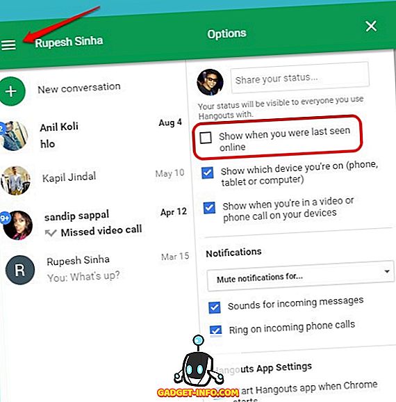 Cara Nonaktifkan Google Hangouts Last Seen Feature