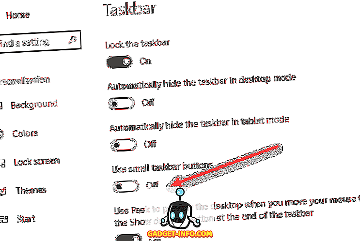 Utilice iconos pequeños en la barra de tareas y el escritorio de Windows 7/8/10