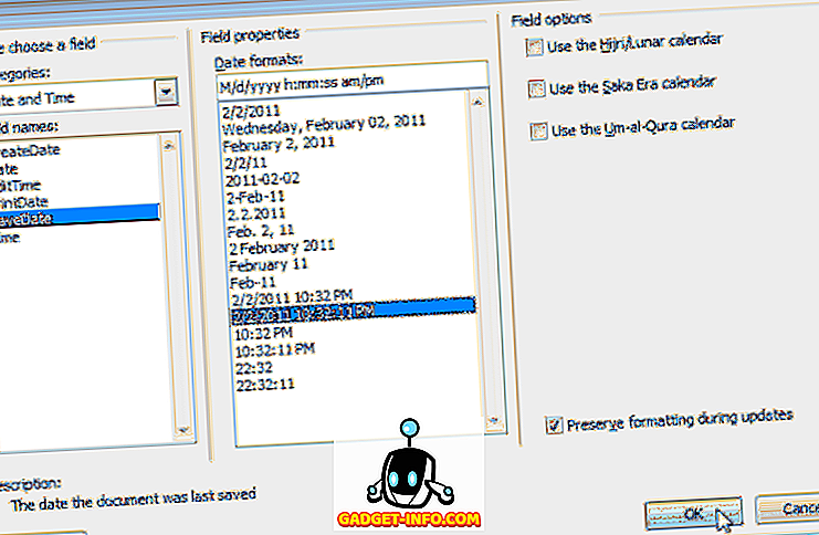 Windows помощ - Преглед и вмъкване на датата, на която документът е бил последно модифициран в Word документ