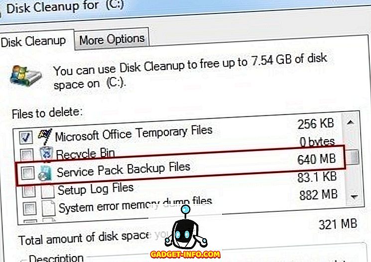 what are service pack backup files
